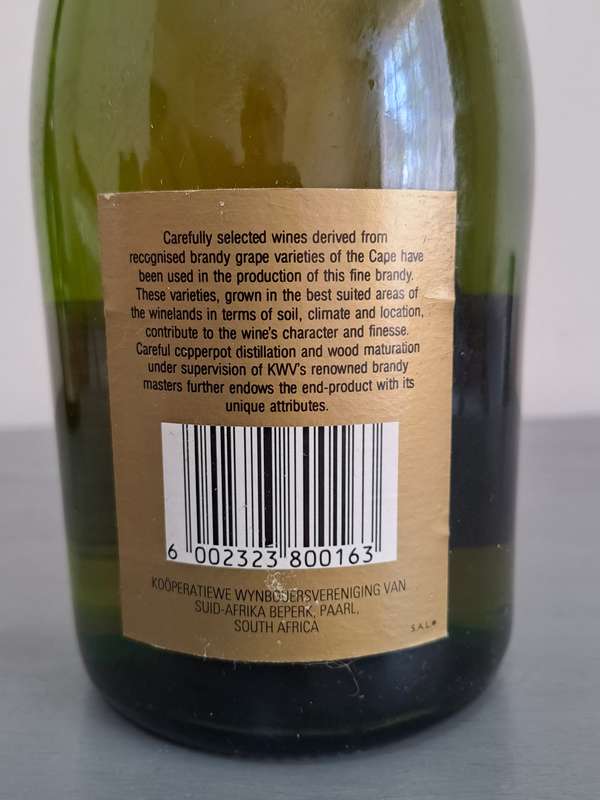 Vintage KWV 3 Star Brandy, 750ml, 43%