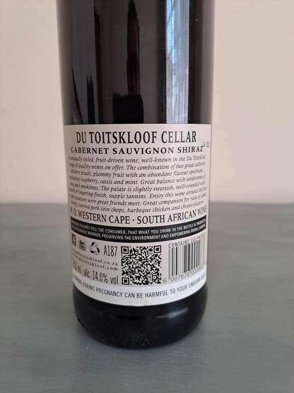 2013 Du Toitskloof Cellar Cabernet Sauvignon Shiraz, 750ml, 14%