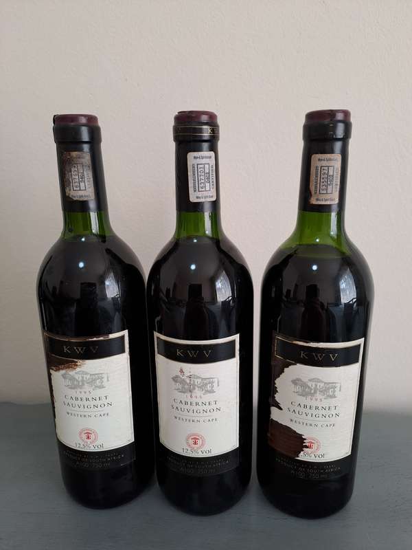 3 x 1995 KWV Cabernet Sauvignon Wine, 750ml, 12.5%