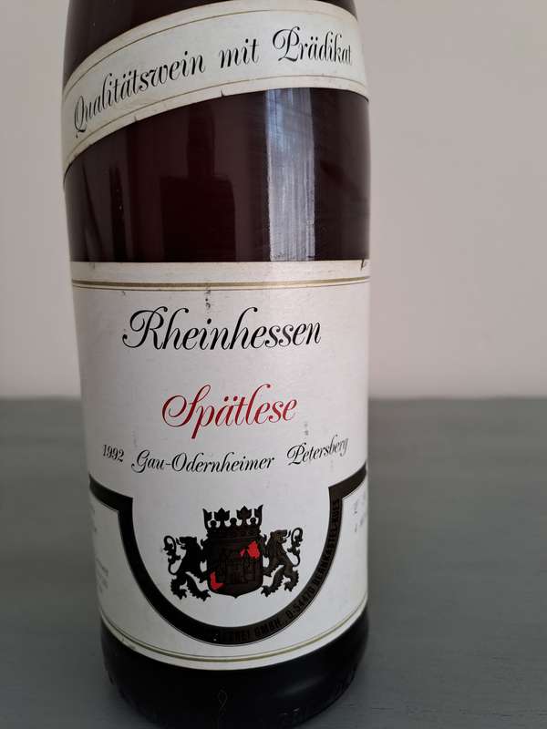 1992 German Rheinhassen Spatlese, 750ml, 9%