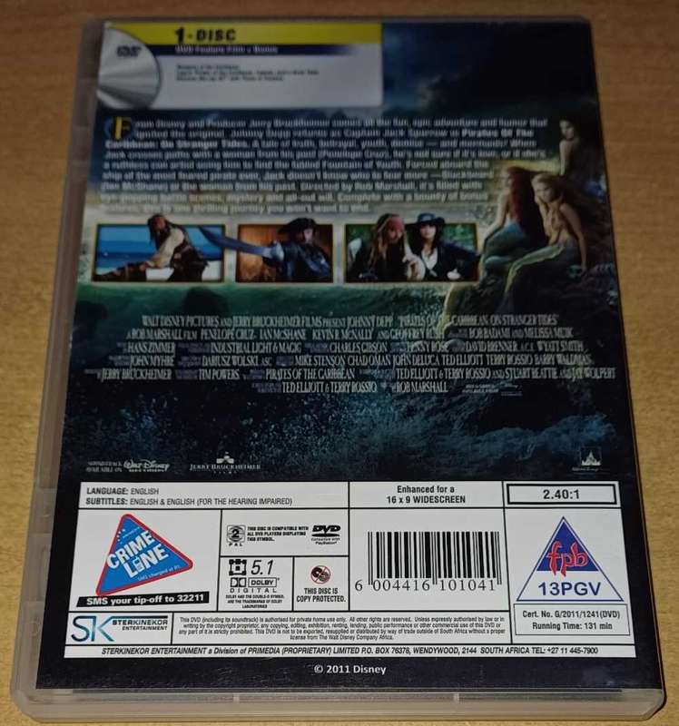 Pirates Of The Caribbean - On Stranger Tides (DVD)