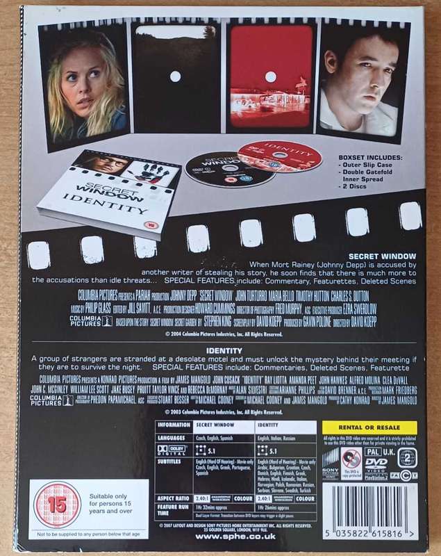Secret Window / Identity (Double Feauture DVD)
