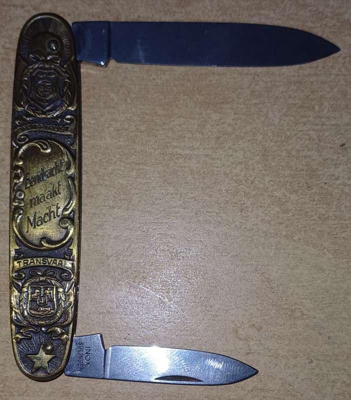 Vintage Rare Solingen Paul Kruger & General De Wet Embossed Folding Pocket knife