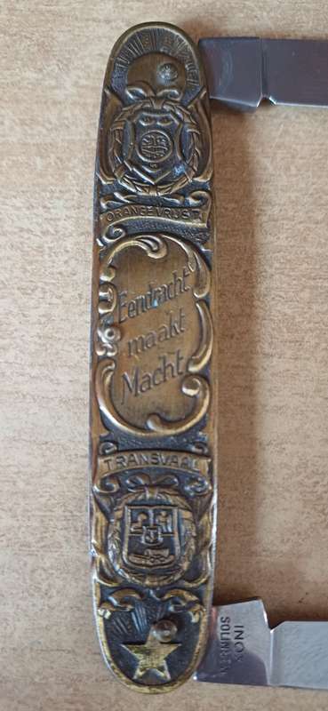 Vintage Rare Solingen Paul Kruger & General De Wet Embossed Folding Pocket knife