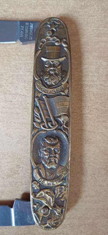 Vintage Rare Solingen Paul Kruger & General De Wet Embossed Folding Pocket knife