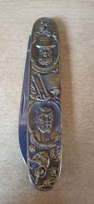 Vintage Rare Solingen Paul Kruger & General De Wet Embossed Folding Pocket knife