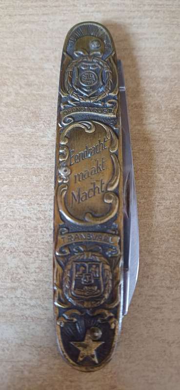 Vintage Rare Solingen Paul Kruger & General De Wet Embossed Folding Pocket knife