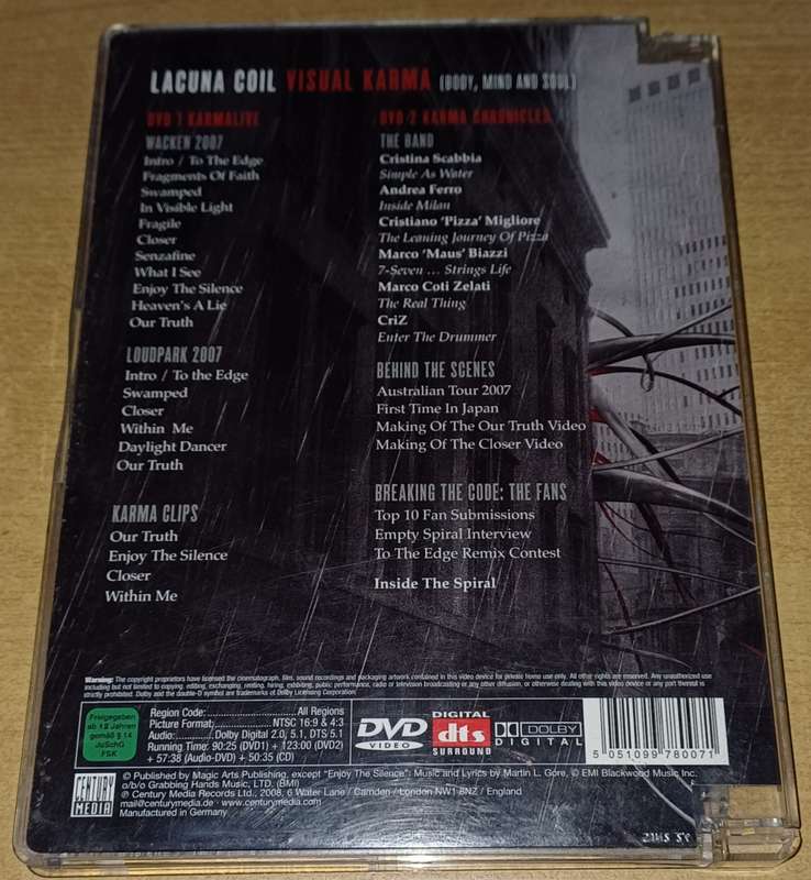 Lacuna Coil - Visual Karma Body, Mind And Soul 2 Disc (DVD)