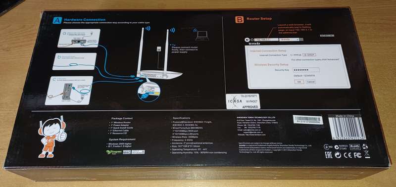 Tenda 300Mbps WiFi Router & Universal Repeater N300 - FH307 Model