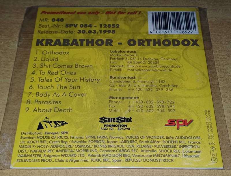 Krabathor - Orthodox (Promo CD)