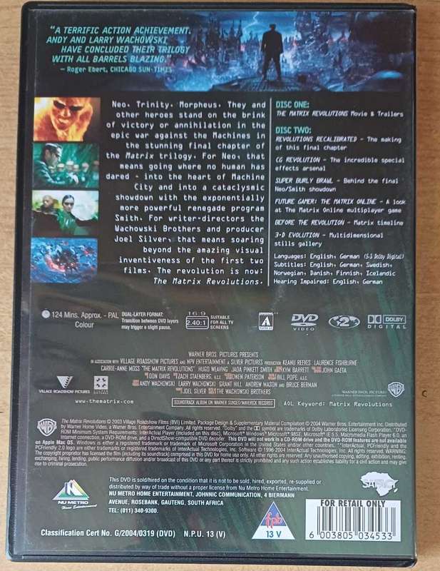 The Matrix Revolutions (Double DVD)