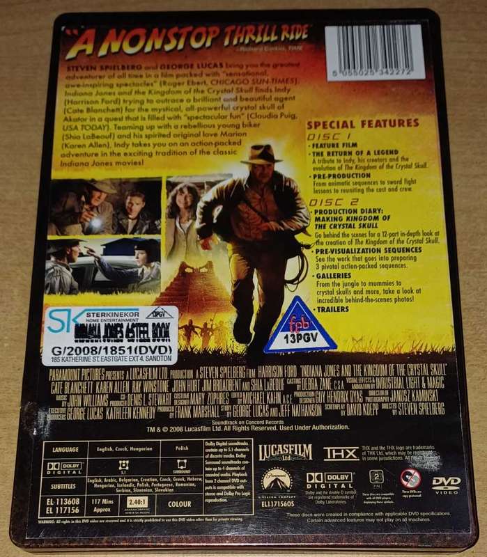 Indiana Jones And The Kingdom Of The Crystal Skull (Steelbook DVD)