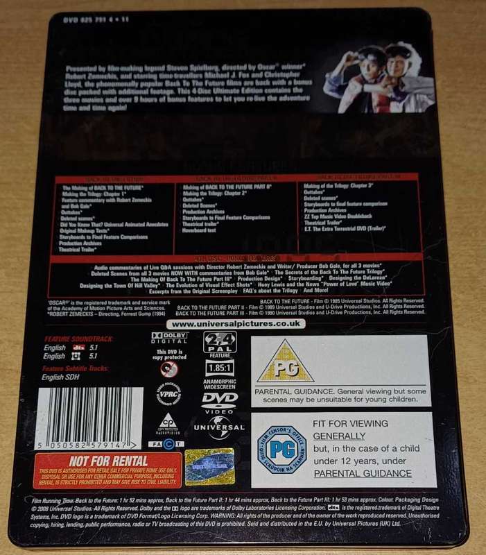 Back To The Future Trilogy (Steelbook DVD)