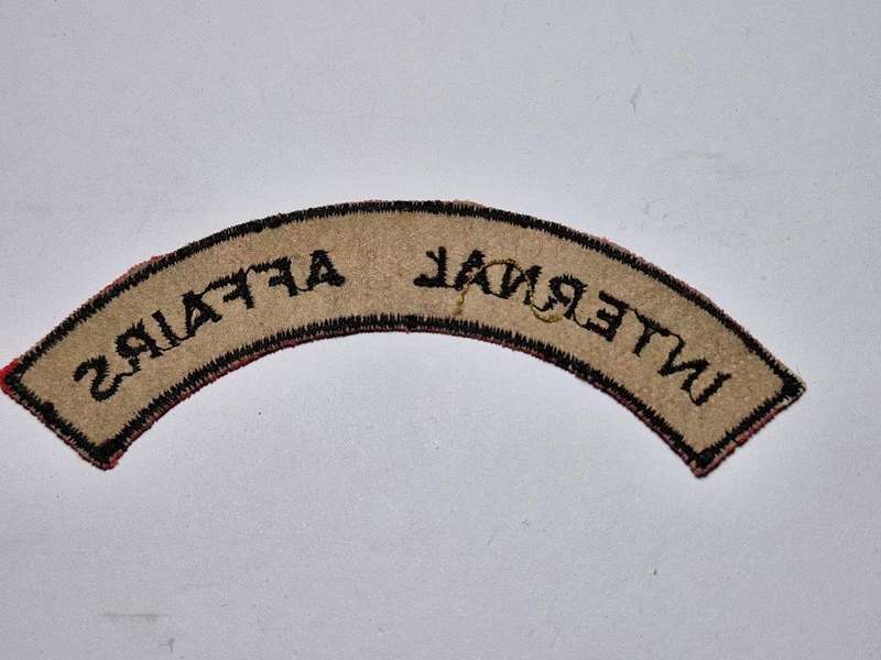 Rhodesian Internal Affairs cloth Shoulder title