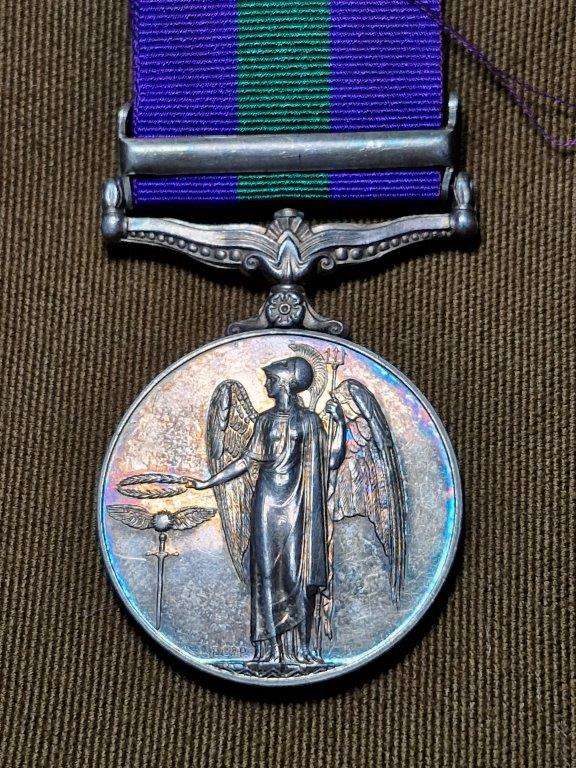 Full Size Brit GSM Clasp Malaya to  4183127 SAC R. Whitworth RAF