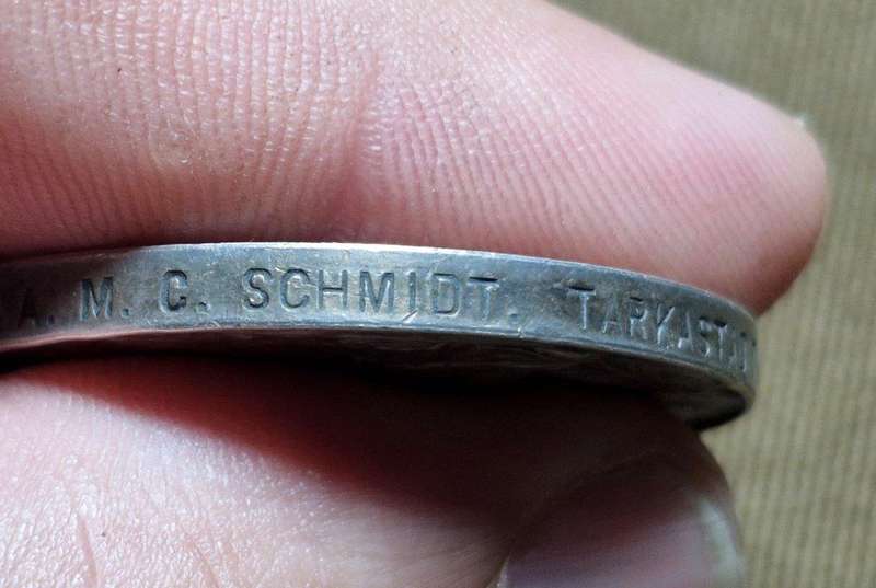 Boer War QSA medal awarded to 75 Pte. A.M.C. Schmidt Tarkastad TG