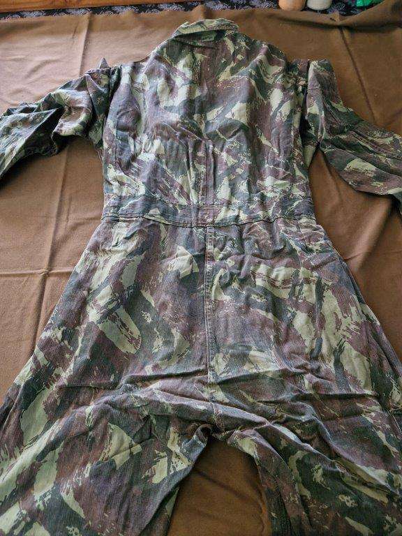 SADF Bush War Portuguese Vertical Lizard pattern camo Flight Suit. 52 Cm Armpit to Armpit, 40 Cm Wai