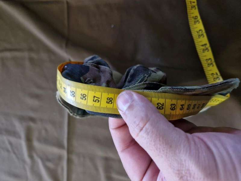 Unknown Lizard/Tiger stripe Camo pattern cap. 58 Cm. Has field repairs.