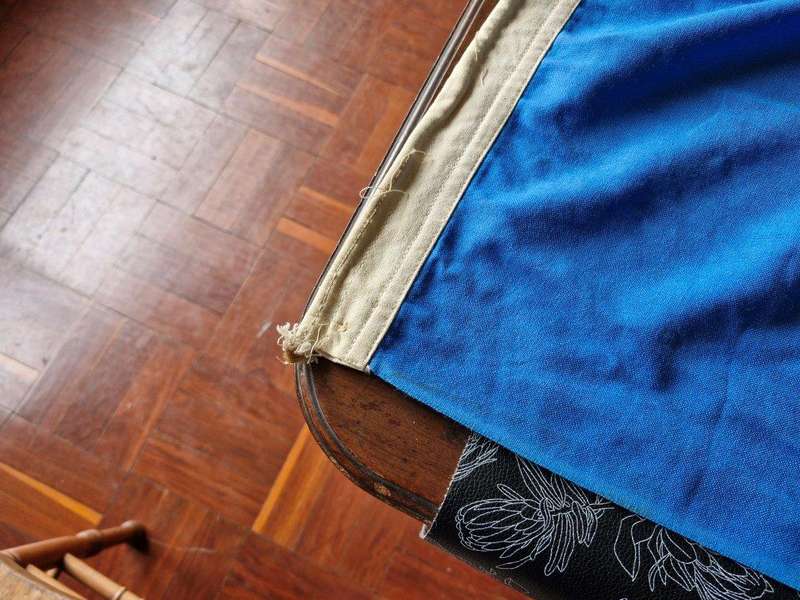 Royal Air Force flag made in Rhodesia. Rope & toggle cut. Maker William Smith. 90 Cm x 195 Cm