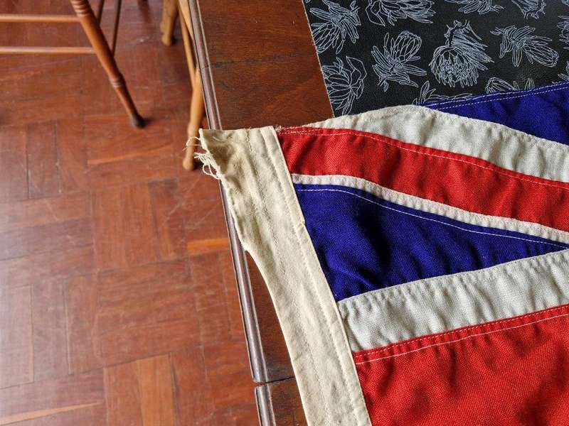 Royal Air Force flag made in Rhodesia. Rope & toggle cut. Maker William Smith. 90 Cm x 195 Cm