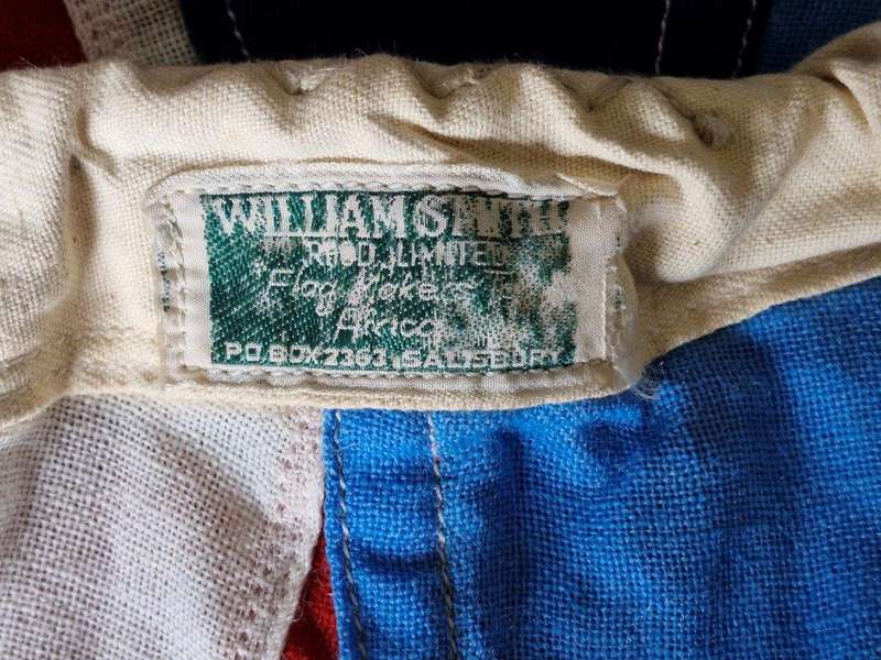 Southern Rhodesia flag. Rope & toggle intact. Maker William Smith. 120 Cm x 240 Cm