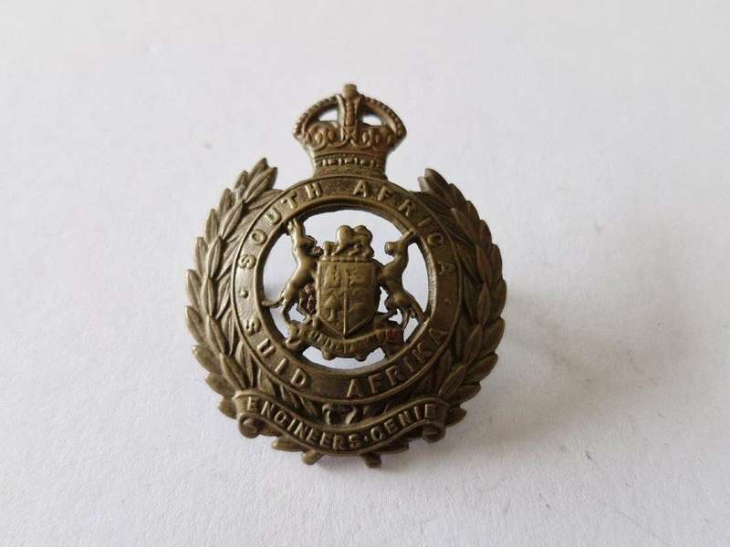 WWII South African Engineers cap badge domed type.
