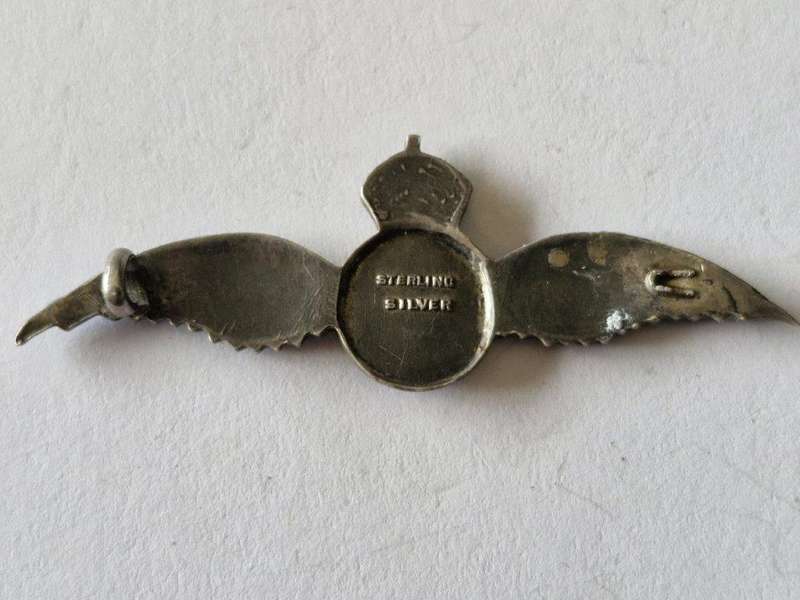 Sterling Silver and Enamel SAAF Sweetheart brooch. Missing pin