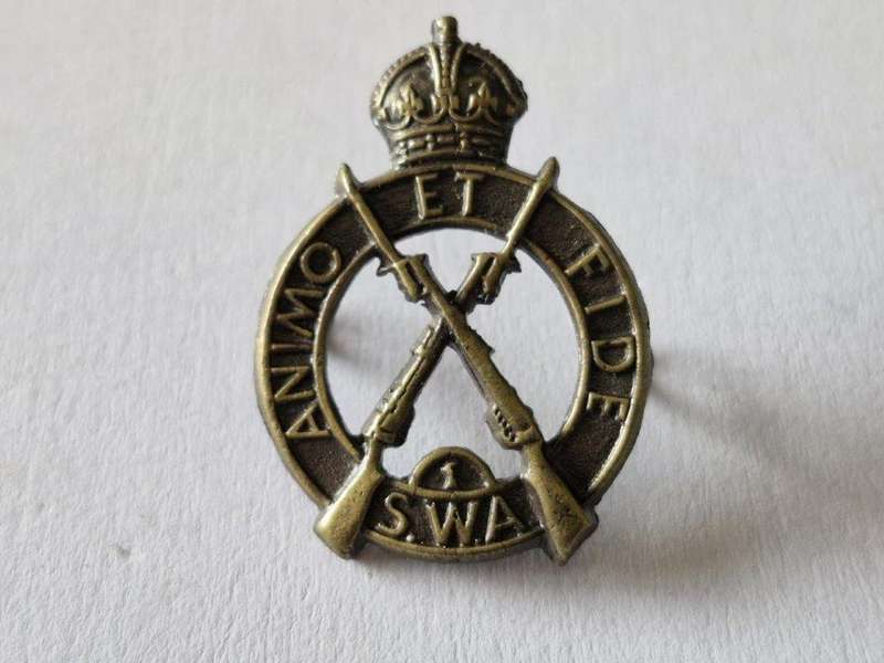 SWA 1st Infantry Beret badge. Lugs intact