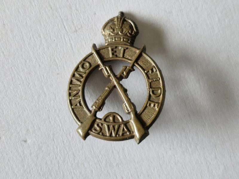 SWA 1st Infantry Beret badge. Lugs replaced and broken