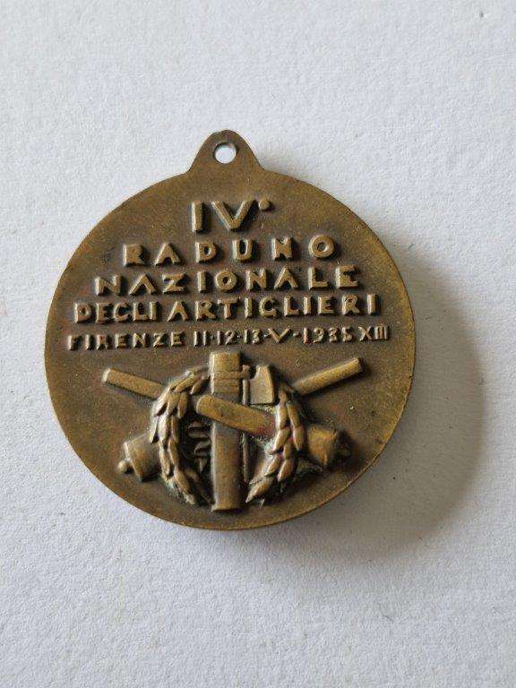 WWII Italian 1935 National Artillery meeting in Florence Medal