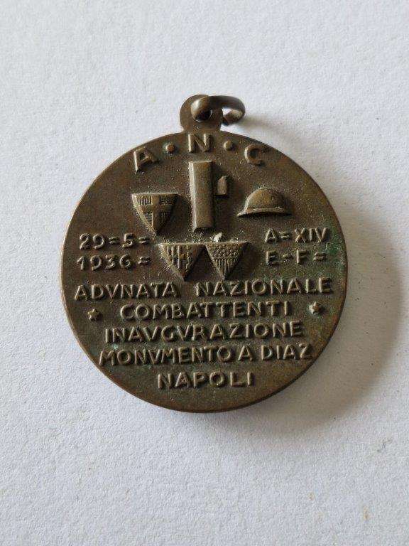 WWII Italian 1936 Inauguration of the A. Diaz Monument Medal