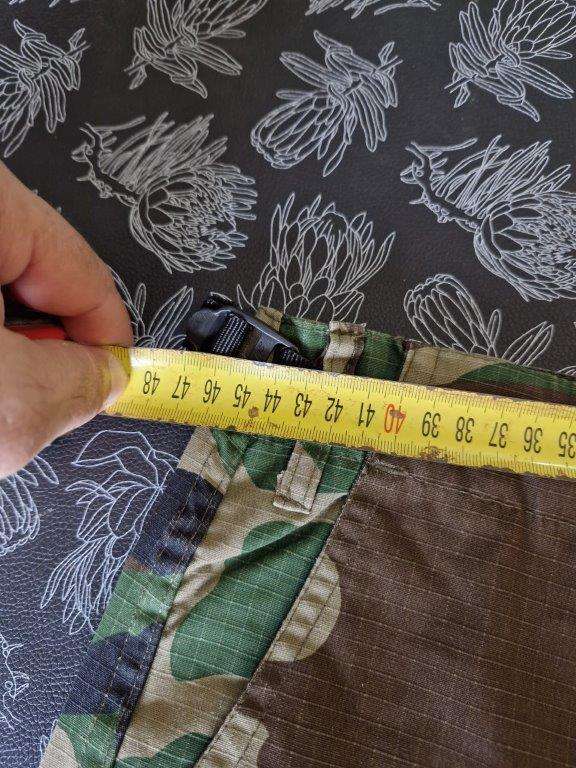 US Woodland Camo Combat Trousers. 46 Cm across waist.