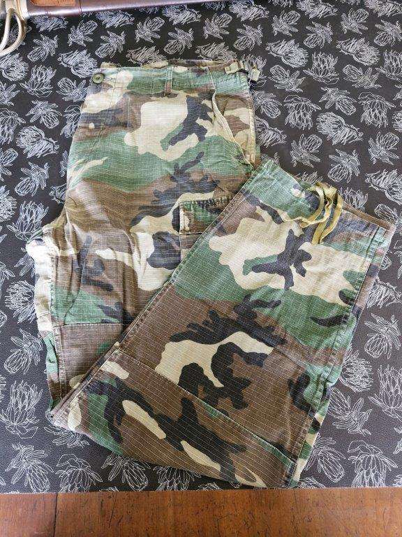 BDU Camo Trousers Uraguay. 52 Cm across waist.