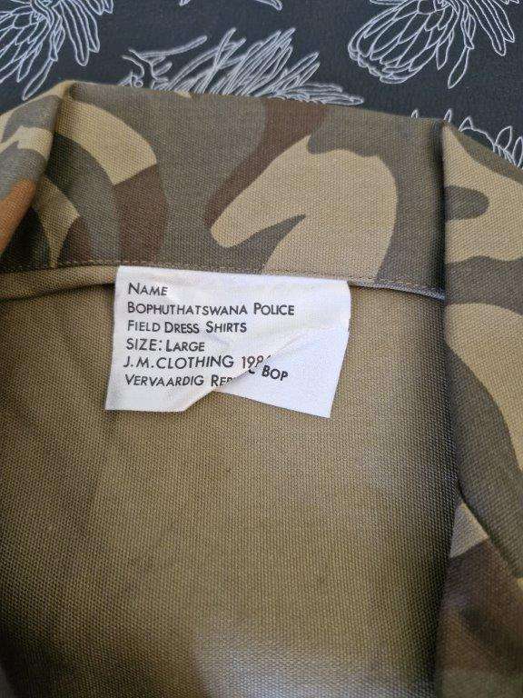 Bophuthatswana Police Camo shirt. 62 Cm Armpit to Armpit.
