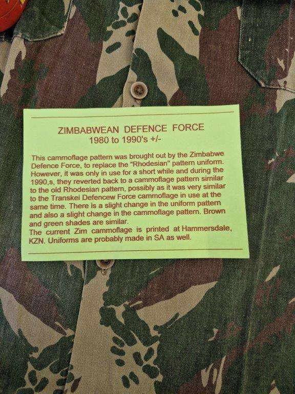 Zimbabwe Defence Force Camo shirt 1980-1990's. 60 Cm Armpit to Armpit.