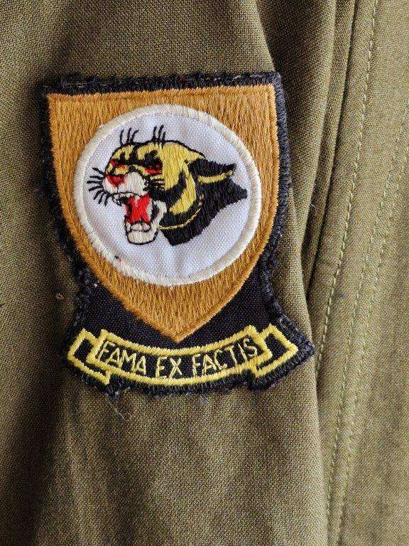 19 Squadron SAAF Flight suit with 19 Squadron patch. 54 Cm Armpit to Armpit. Good used condition.