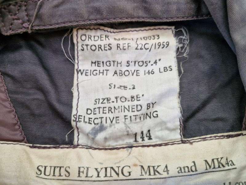 RAF Flight Suit Mk4/4A as used by the SAAF 1959. 52 Cm Armpit to Armpit.