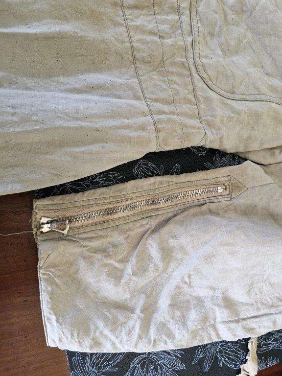 WWII Battle of Britain period "Sidcot" Flight Suit. Arm zip stripped, has some damage. 1939