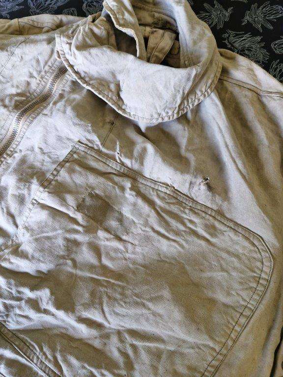 WWII Battle of Britain period "Sidcot" Flight Suit. Arm zip stripped, has some damage. 1939