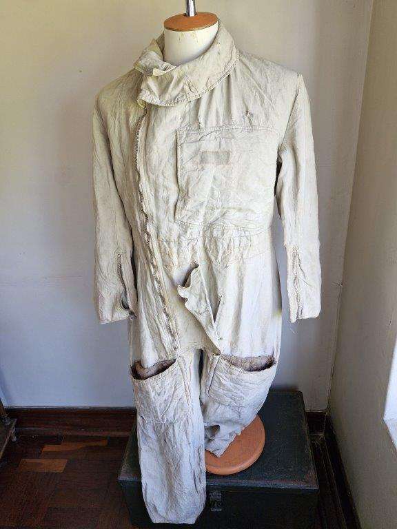 WWII Battle of Britain period "Sidcot" Flight Suit. Arm zip stripped, has some damage. 1939