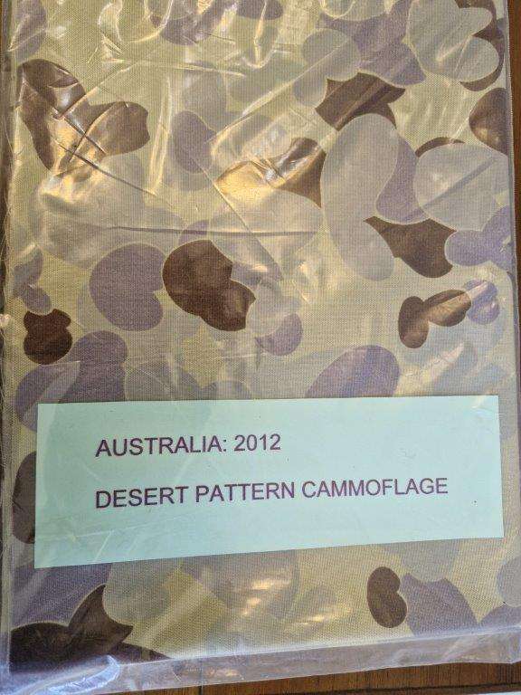 Australian Desert Pattern Camo material. 50 Cm x 150 Cm