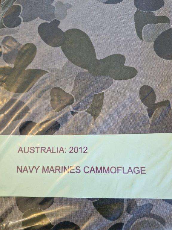 Australian Navy Marines Pattern Camo material. 85 Cm x 155 Cm