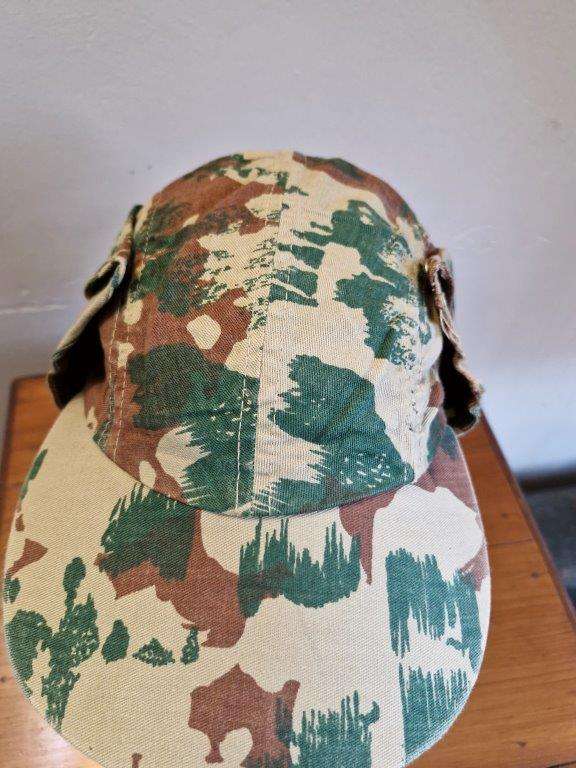 SAP 1st Pattern Camo cap with neck flap. Made by Normoyle Durban . 57 Cm