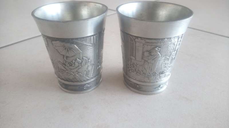 Vintage German 2xZinn cups