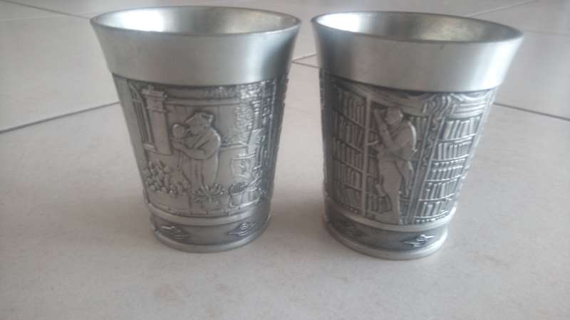Vintage German 2xZinn cups