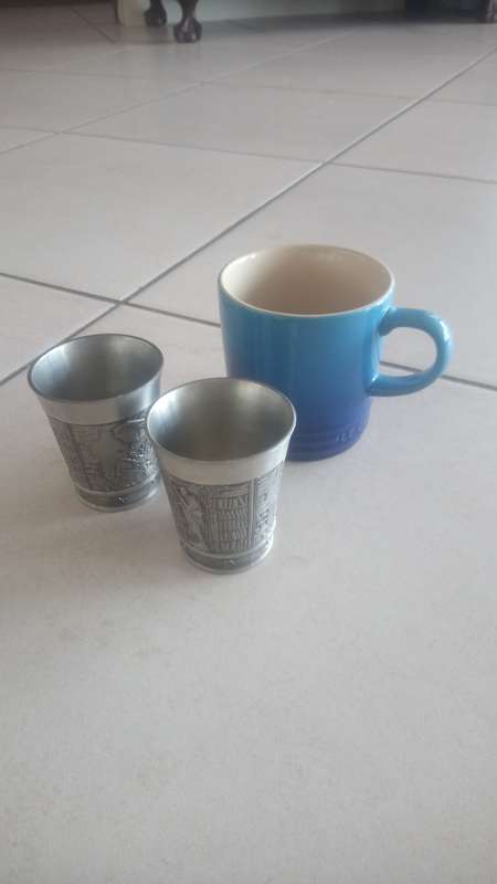 Vintage German 2xZinn cups