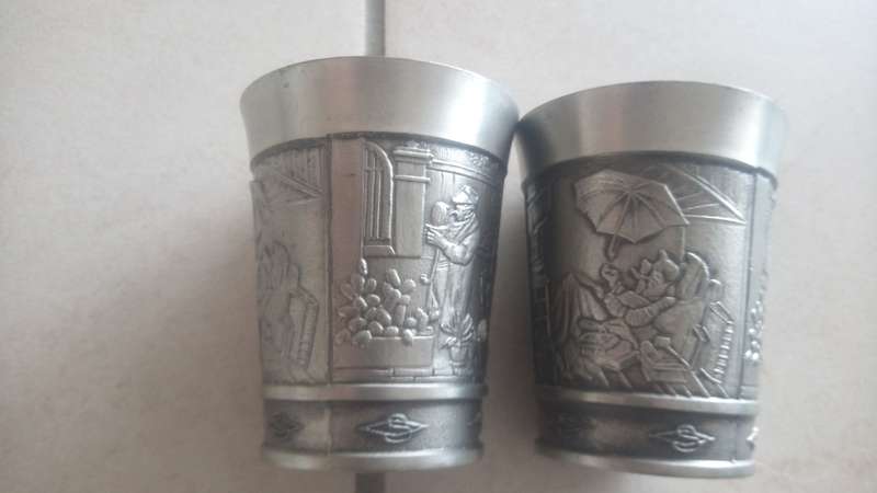 Vintage German 2xZinn cups
