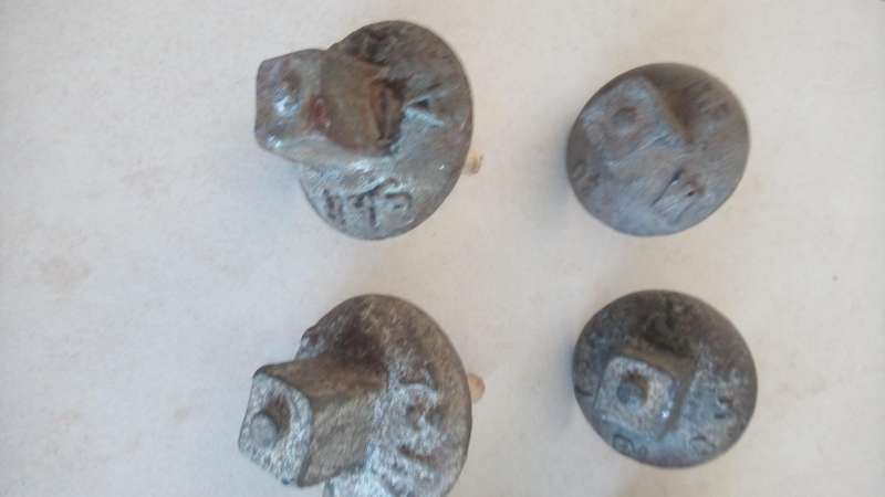 Antique railway bolt handles