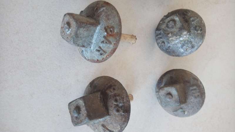 Antique railway bolt handles