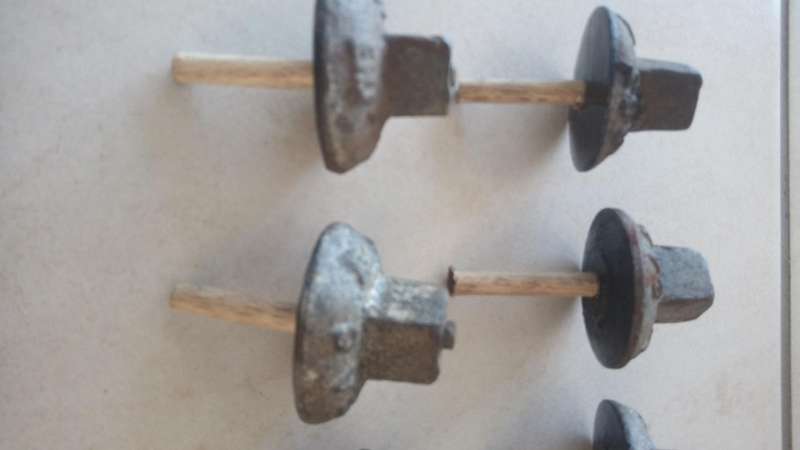 Antique railway bolt handles
